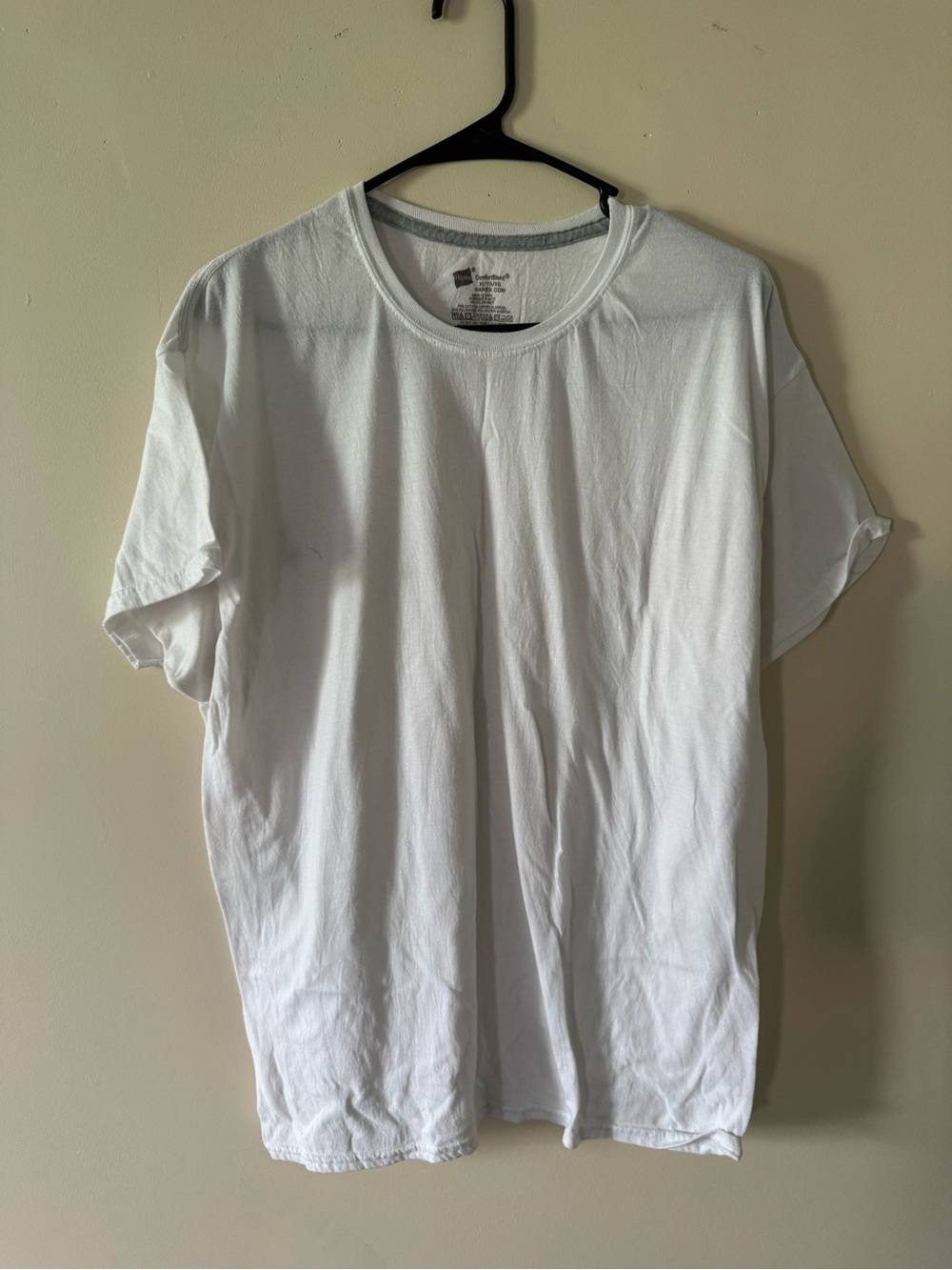 Hanes ComfortSoft White Crewneck T-Shirt Size XL Basic Cotton Tee